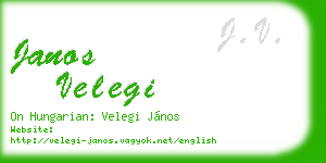 janos velegi business card