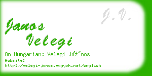 janos velegi business card